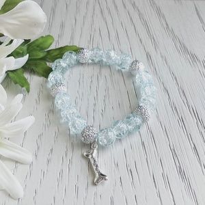 Blue and Silver Dog Bone Charm Bracelet